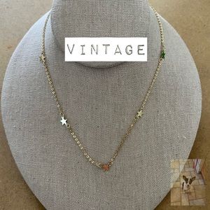 Vintage Gold Tone Star Chain on Original Card